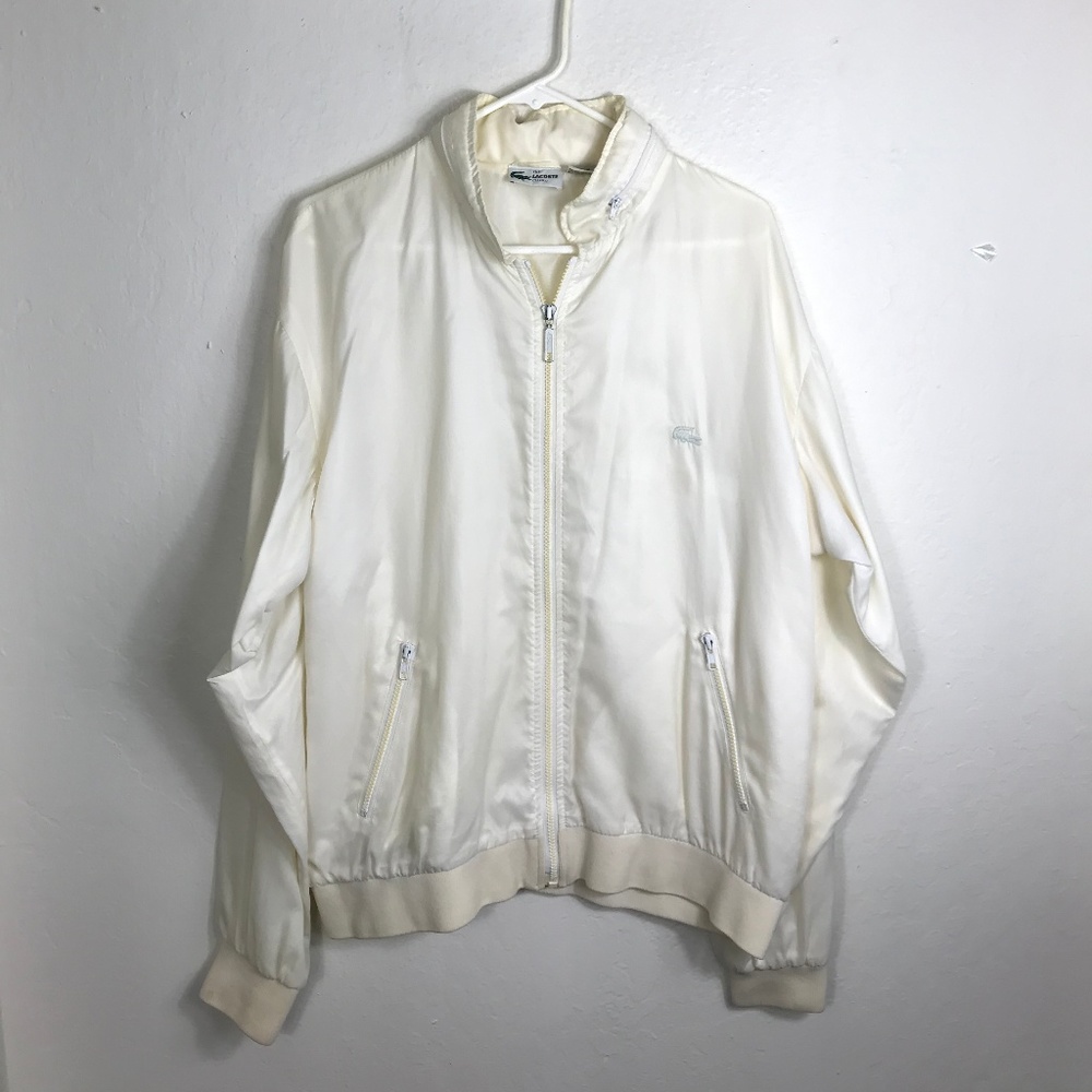Mens XL Lacoste Club White Logo Track Jacket VTG